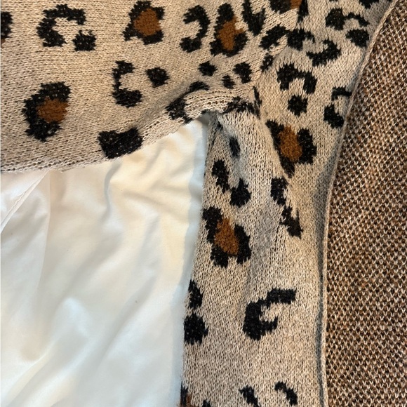 Nine West Brown and Black Leopard Print Cardigan Sweater, XXL - Picture 6 of 8